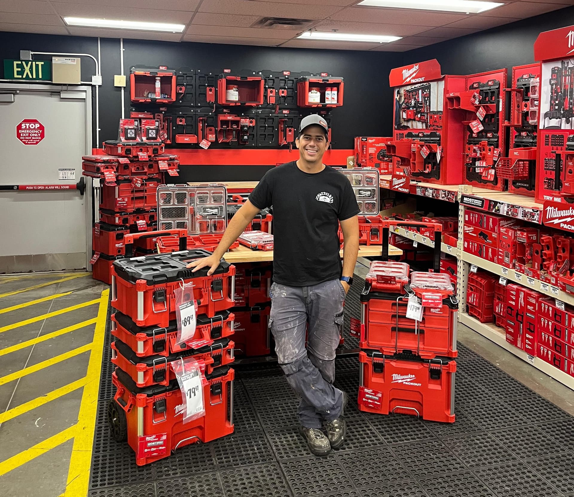 Bryam Bonilla with the tools for the next project